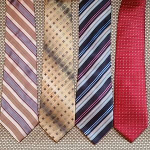 Set of 4 100% silk neck ties 👔